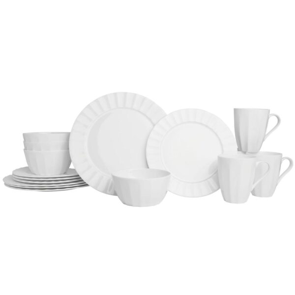 Fitz and Floyd Nevaeh 16-pc. White Fluted Dinnerware Set