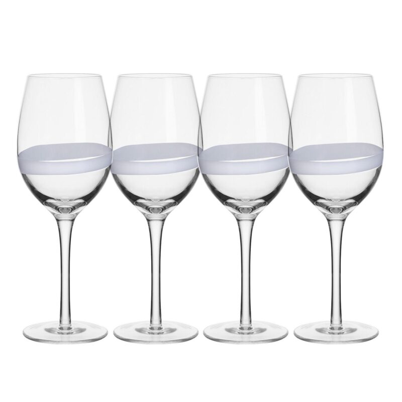 Fitz and Floyd Organic Band Set of 4 White Wine Glass Set