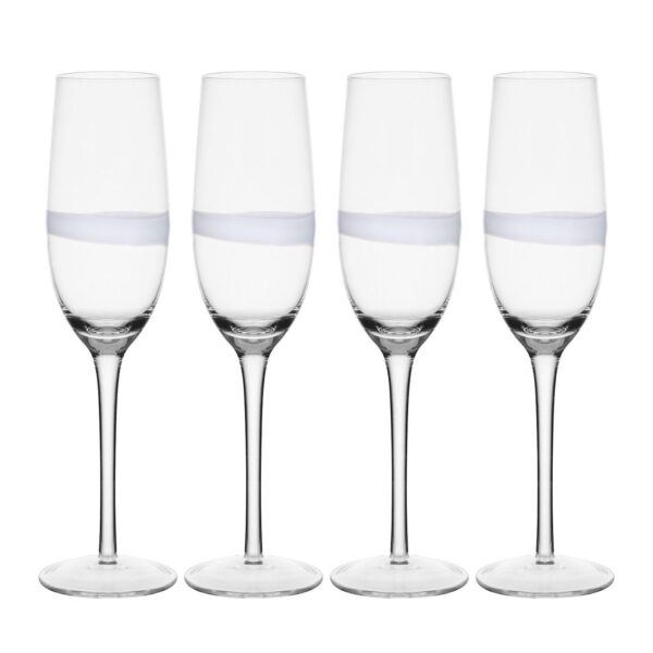 Fitz and Floyd Organic Band Set of 4 Champagne Flute Set