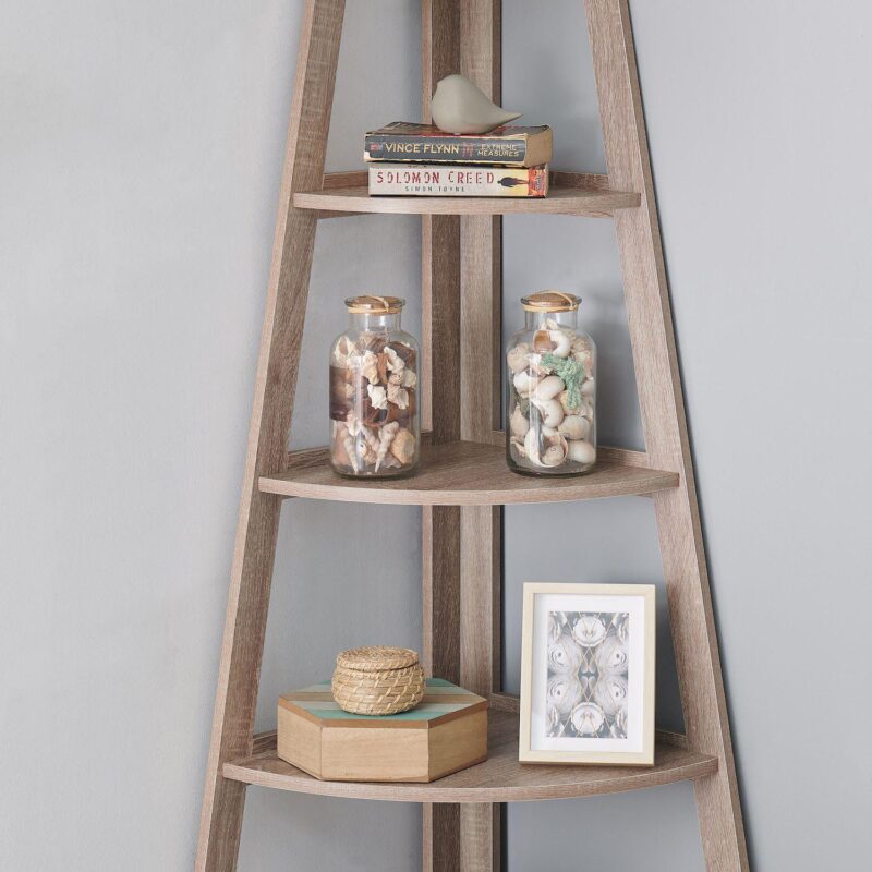 Five Tier Corner Ladder Display Bookshelf - Image 3