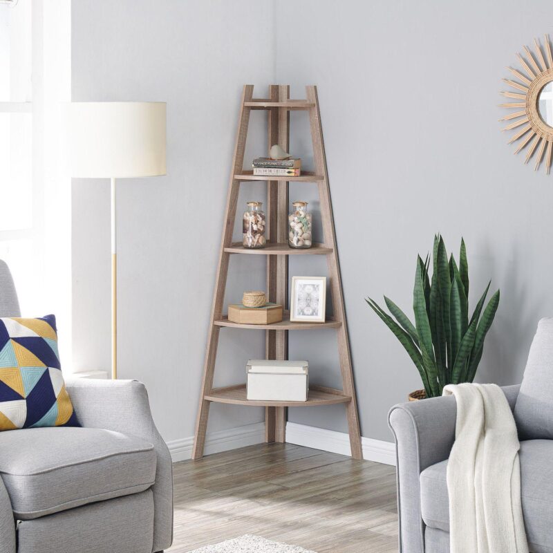 Five Tier Corner Ladder Display Bookshelf - Image 2