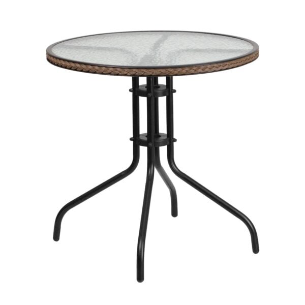 Flash Furniture 28-in. Round Rattan Edge Patio Table