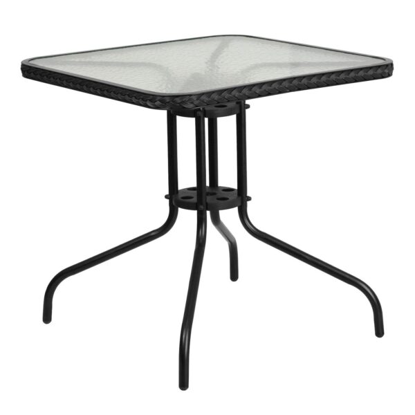 Flash Furniture 28-in. Square Glass Top Patio Table