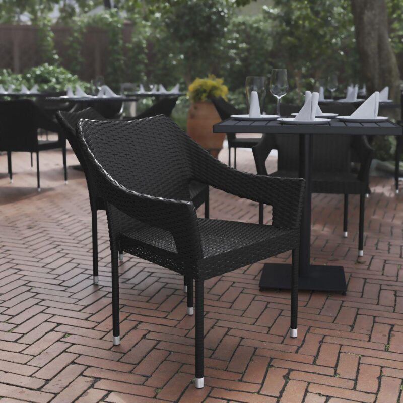 Flash Furniture 2-Piece Ethan Stackable All Weather Patio Chair Set - Image 2
