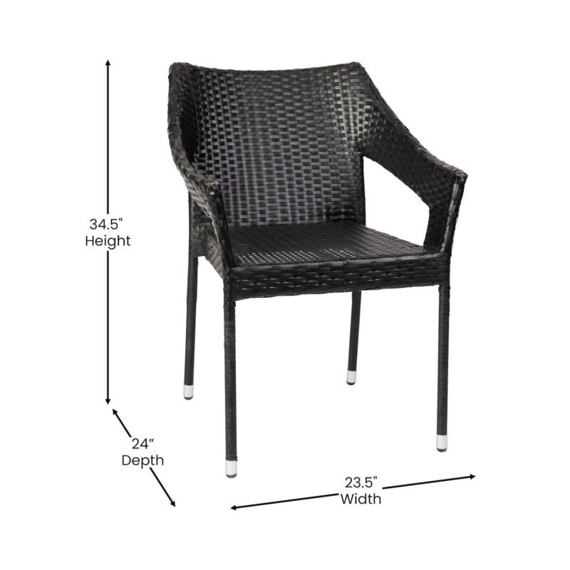 Flash Furniture 2-Piece Ethan Stackable All Weather Patio Chair Set - Image 8