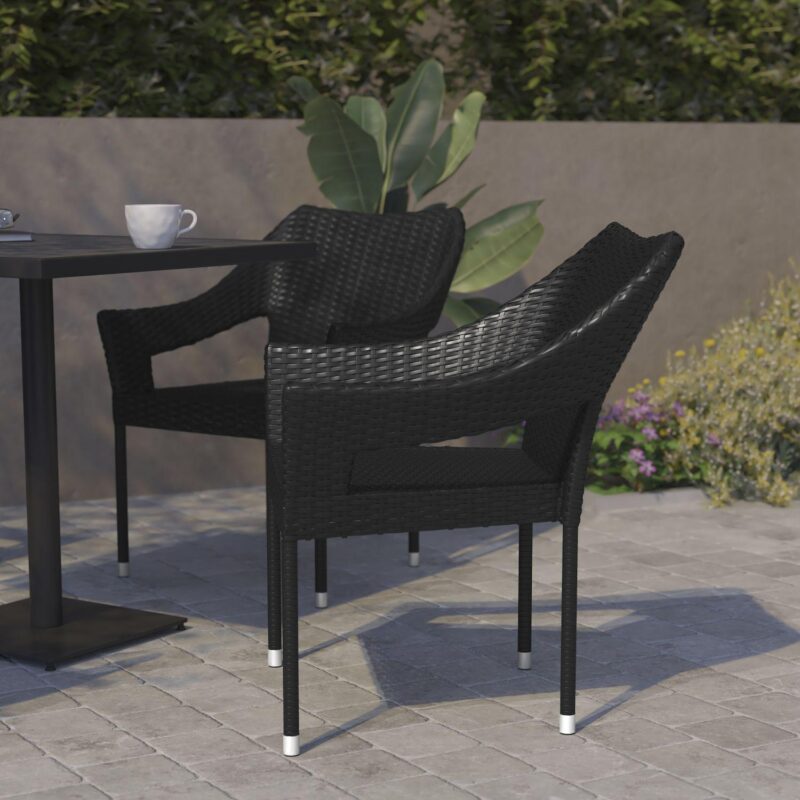 Flash Furniture 2-Piece Ethan Stackable All Weather Patio Chair Set - Image 3