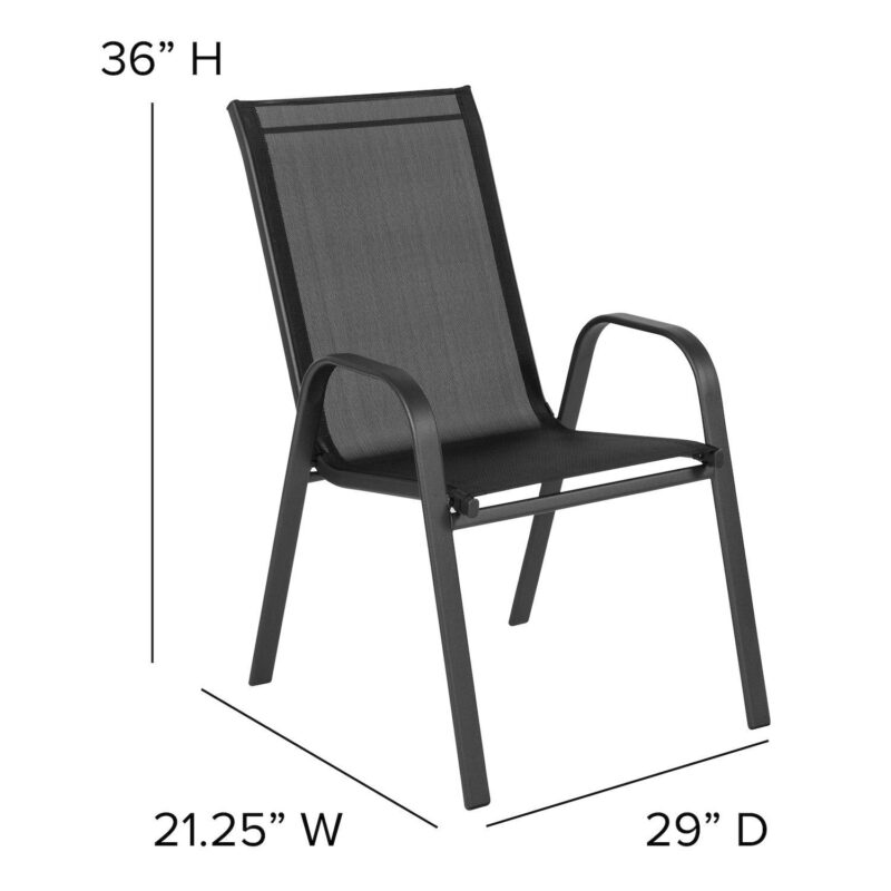 Flash Furniture 5-Piece Brazos Series Outdoor Stackable Chairs - Image 9