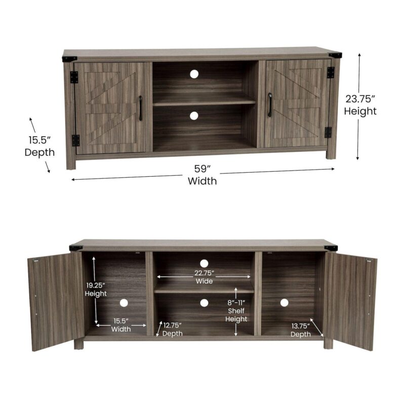 Flash Furniture Ayrith Farmhouse TV Stand - Image 11
