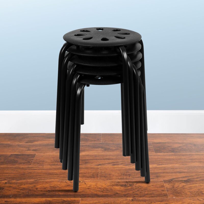 Flash Furniture Bailey Nesting Stack Stool 5-piece Set - Image 2