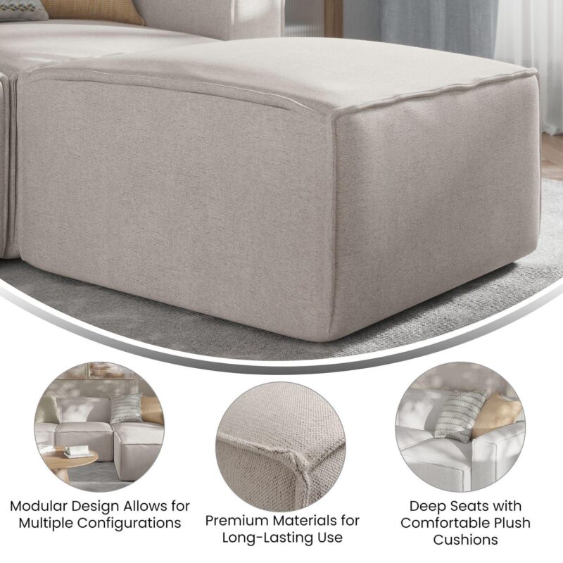Flash Furniture Bridgetown Luxury Modular Sectional Sofa Ottoman Seat - Image 2
