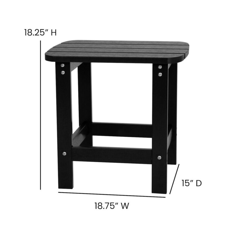 Flash Furniture Charlestown All-Weather Adirondack End Table - Image 7