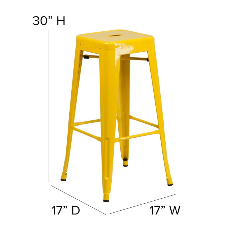 Flash Furniture Commercial Grade Backless Indoor / Outdoor Bar Stool - Image 8