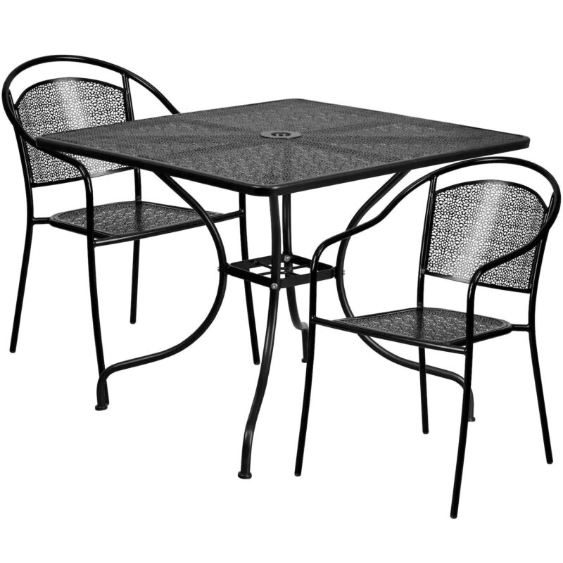 Flash Furniture Commercial Indoor / Outdoor Square Patio Table and Chair 3-piece Set - Image 9