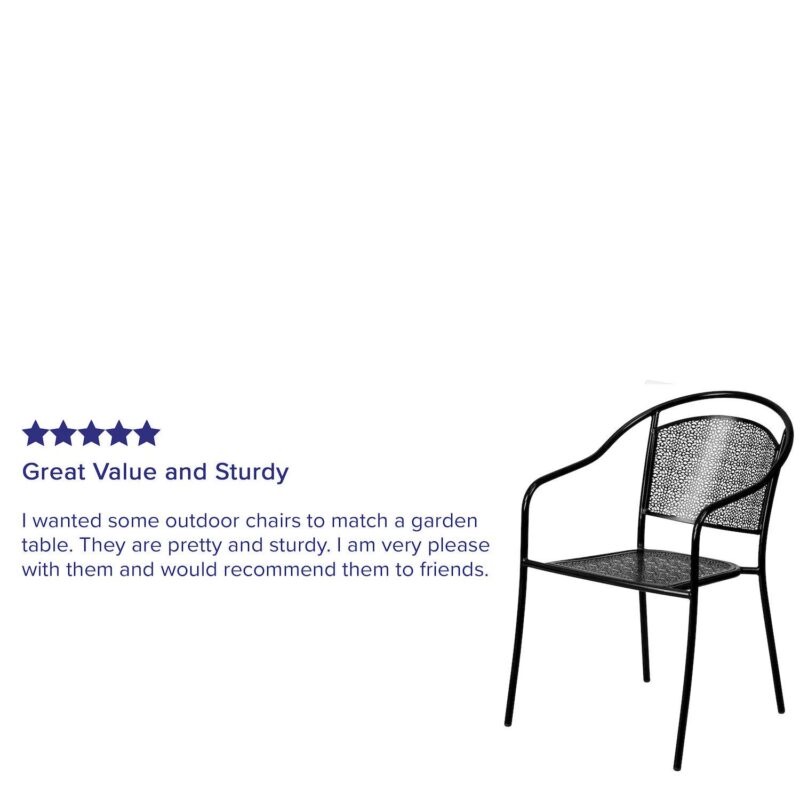 Flash Furniture Commercial-Grade Indoor / Outdoor Steel Patio Arm Chair - Image 8