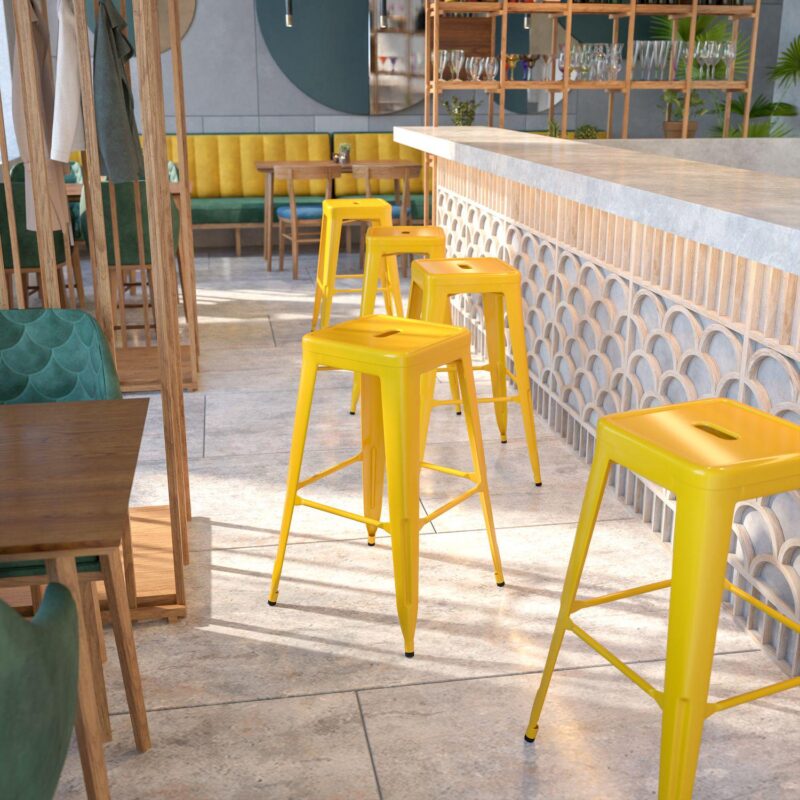 Flash Furniture Commercial Grade Backless Indoor / Outdoor Bar Stool - Image 2