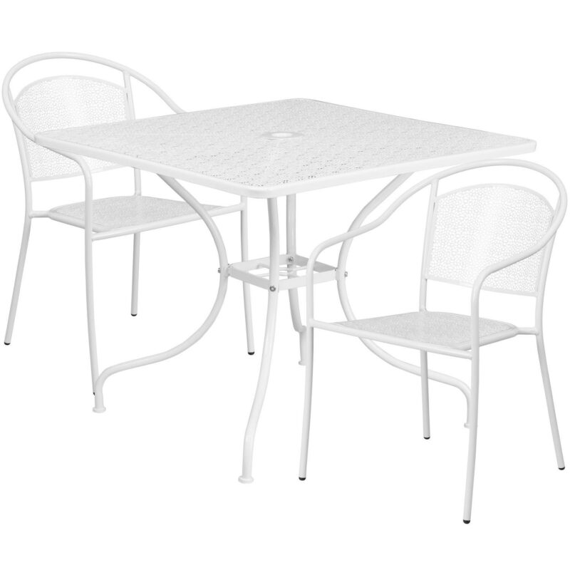 Flash Furniture Commercial Indoor / Outdoor Square Patio Table and Chair 3-piece Set - Image 8