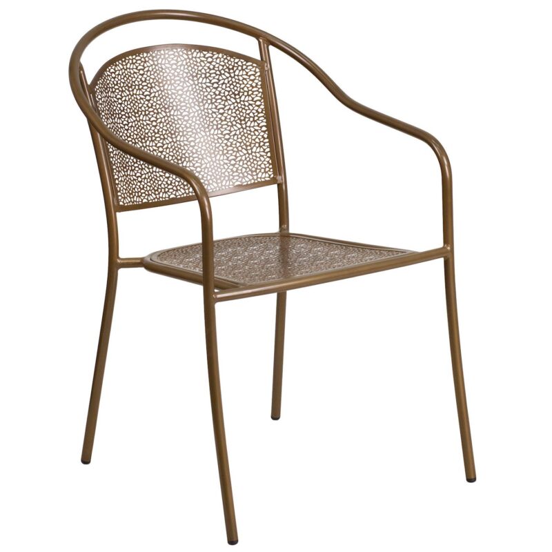 Flash Furniture Commercial-Grade Indoor / Outdoor Steel Patio Arm Chair - Image 12