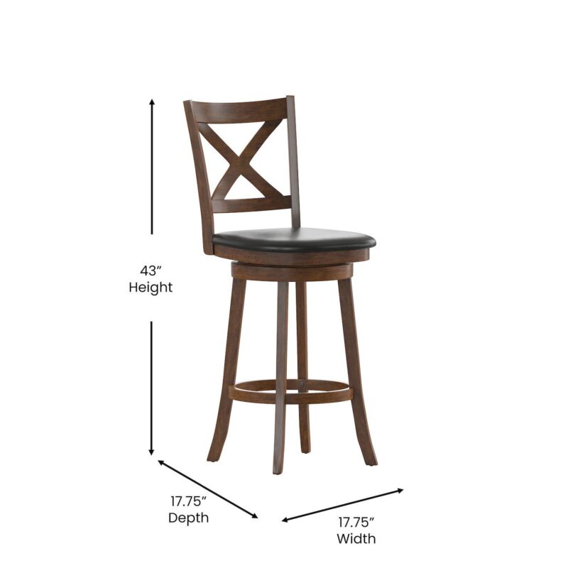 Flash Furniture Felicity Commercial Grade Classic Crossback Swivel Barstool - Image 7