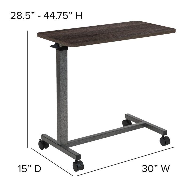 Flash Furniture Fenwick Adjustable Overbed Table with Wheels for Home and Hospital - Image 11