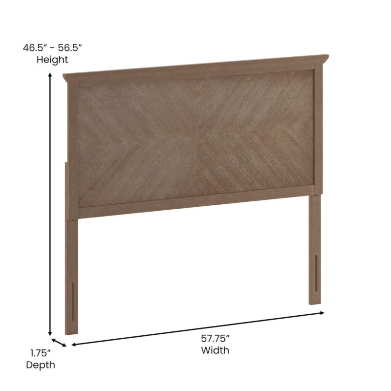 Flash Furniture Fiona Contemporary Herringbone Wooden Adjustable Headboard - Image 13