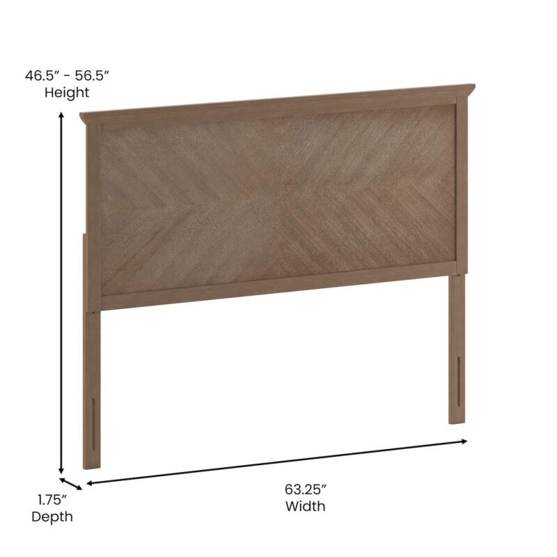 Flash Furniture Fiona Contemporary Herringbone Wooden Adjustable Headboard - Image 14