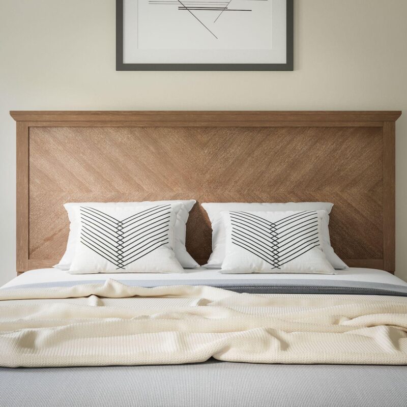 Flash Furniture Fiona Contemporary Herringbone Wooden Adjustable Headboard - Image 3