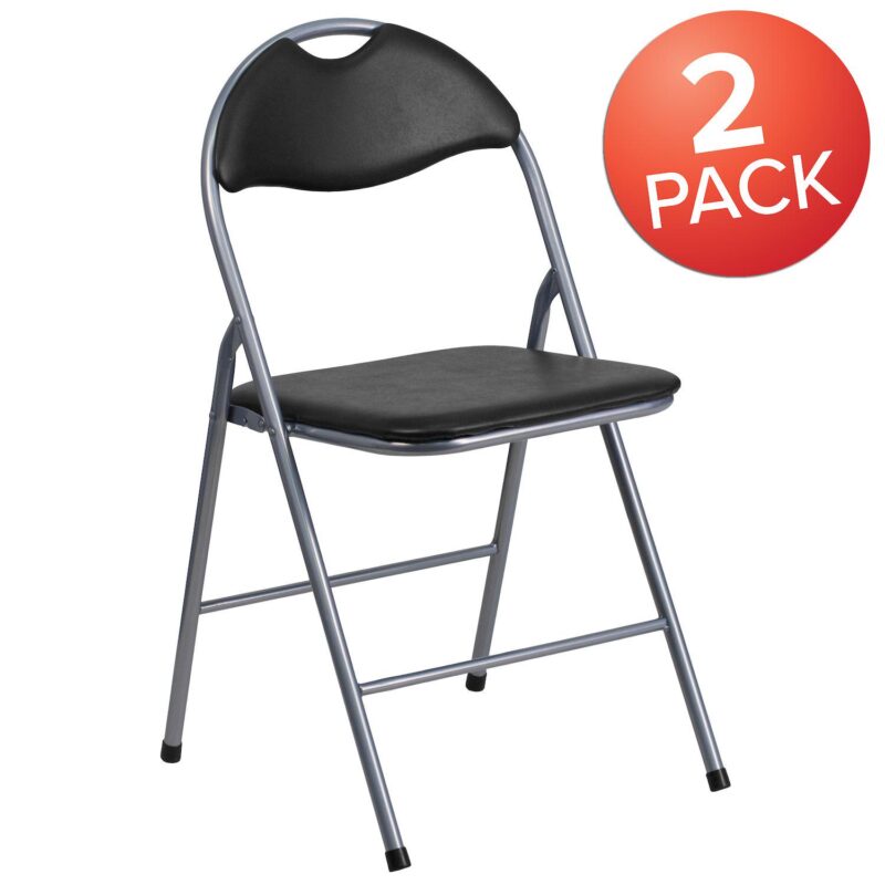 Flash Furniture Handle Folding Chair 2-piece Set - Image 4