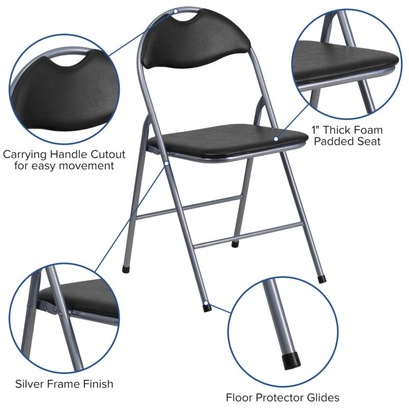 Flash Furniture Handle Folding Chair 2-piece Set - Image 5