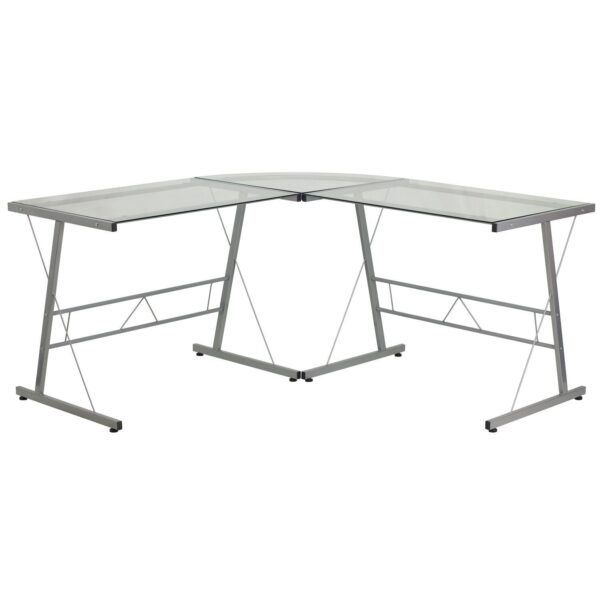 Flash Furniture L-Shaped Glass Top Desk