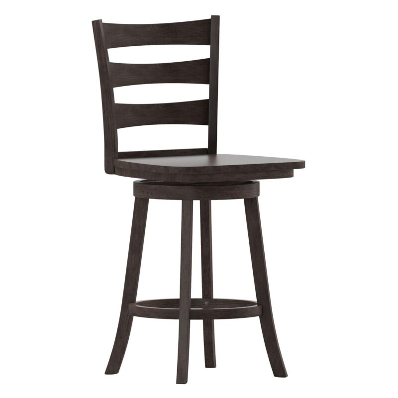 Flash Furniture Liesel Classic Ladderback Swivel Counter Height Barstool - Image 12