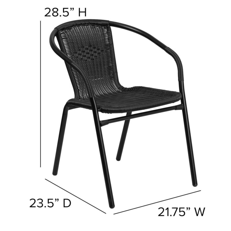 Flash Furniture Lila 4-Piece Rattan Indoor/Outdoor Stackable Chairs - Image 11