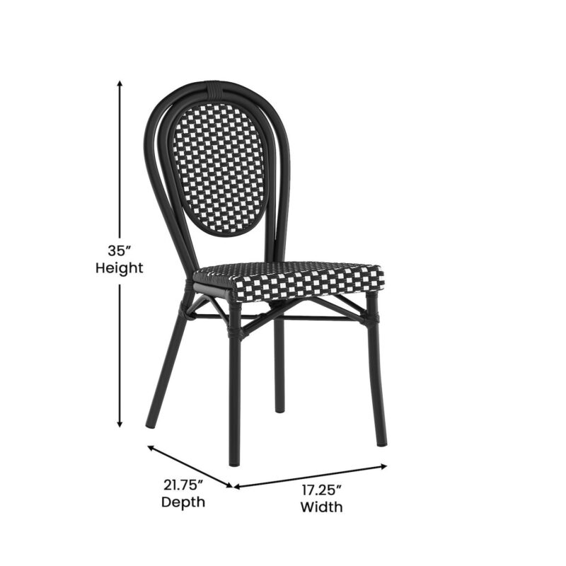 Flash Furniture Lourdes Indoor / Outdoor Commercial Thonet Bistro Stacking Chair - Image 9