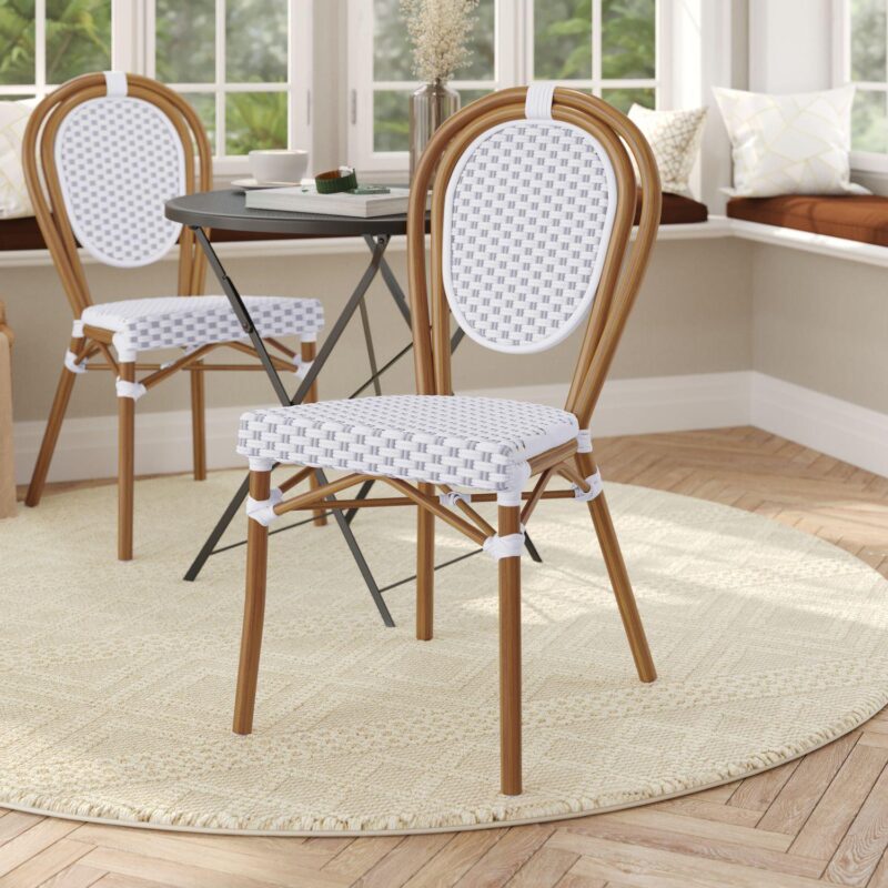 Flash Furniture Lourdes Indoor / Outdoor Commercial Thonet Bistro Stacking Chair - Image 2
