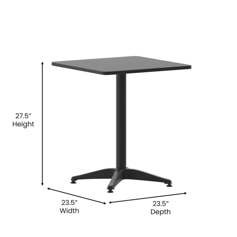 Flash Furniture Mellie 23.5'' Bronze Square Metal Indoor-Outdoor Table with Base - Image 10