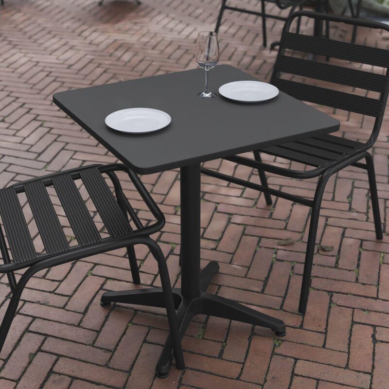 Flash Furniture Mellie 23.5'' Bronze Square Metal Indoor-Outdoor Table with Base - Image 4