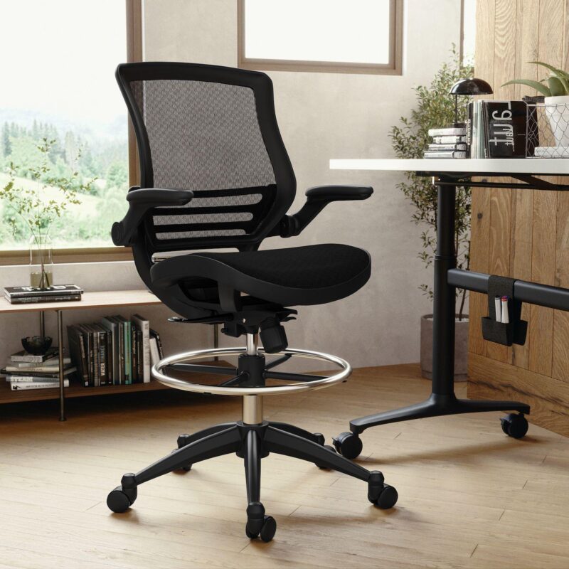 Flash Furniture Mid-Back Mesh Drafting Office Chair - Image 12