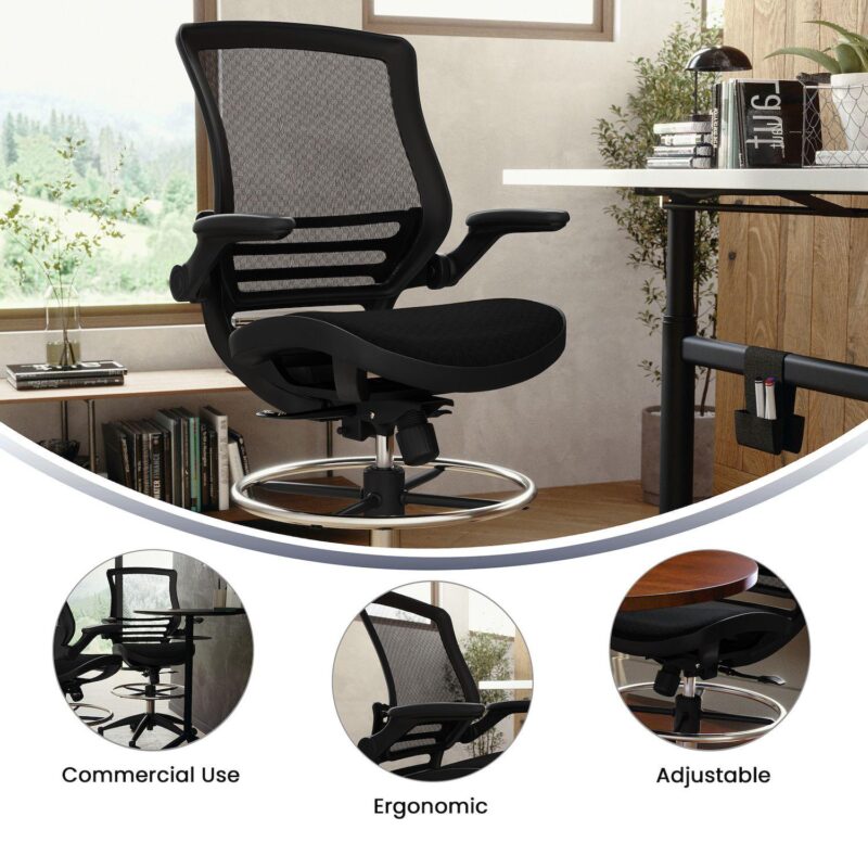 Flash Furniture Mid-Back Mesh Drafting Office Chair - Image 13