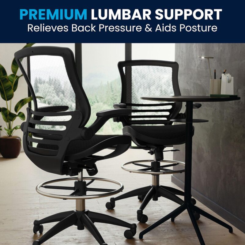 Flash Furniture Mid-Back Mesh Drafting Office Chair - Image 16