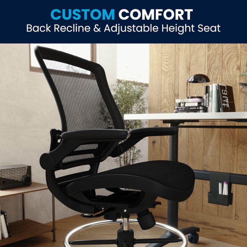 Flash Furniture Mid-Back Mesh Drafting Office Chair - Image 15