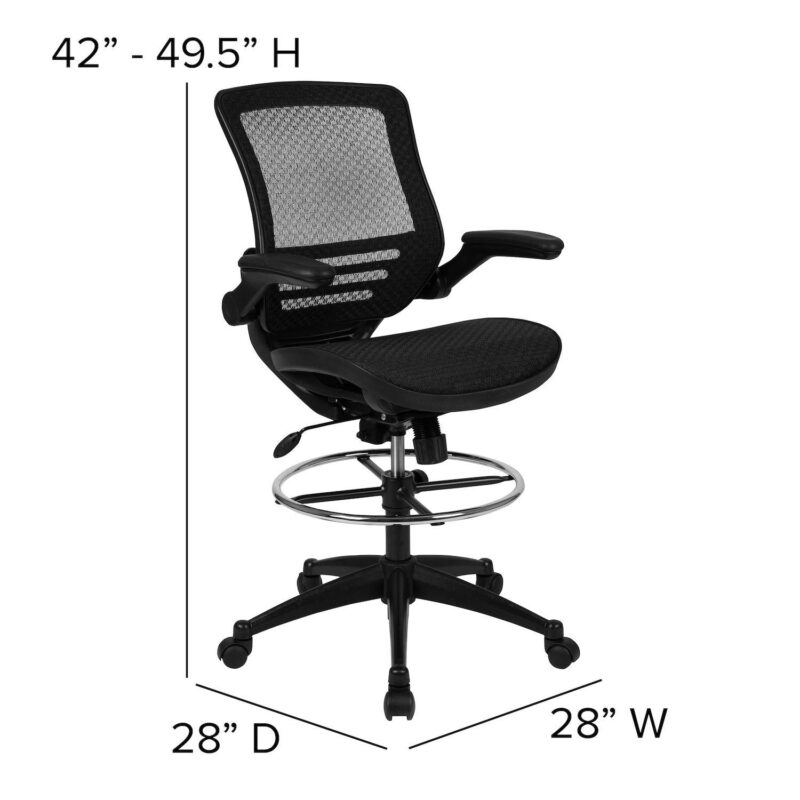 Flash Furniture Mid-Back Mesh Drafting Office Chair - Image 21
