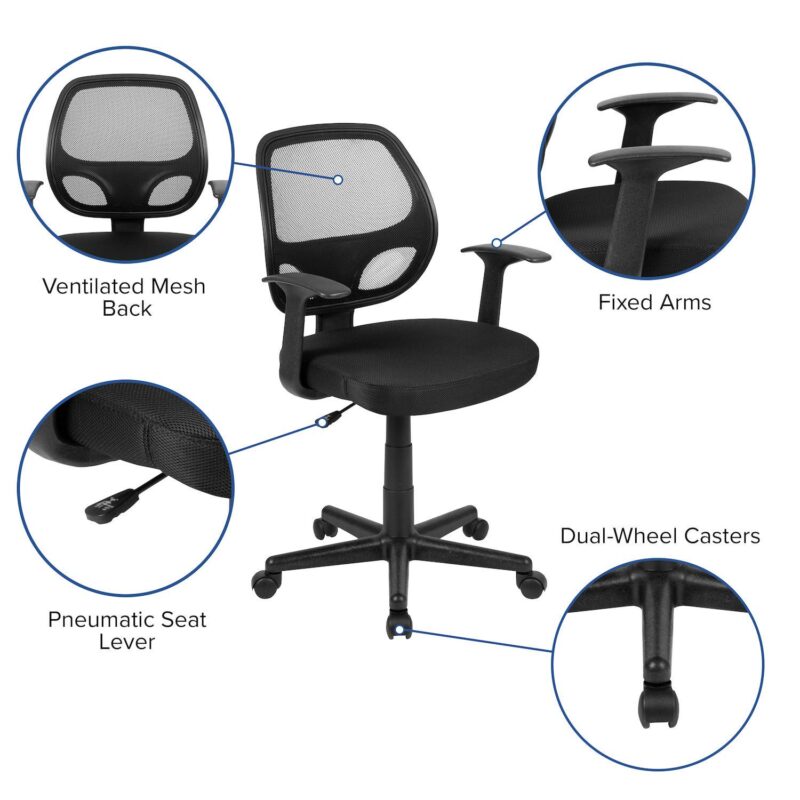 Flash Furniture Mid-Back Mesh Swivel Ergonomic Desk Chair - Image 7