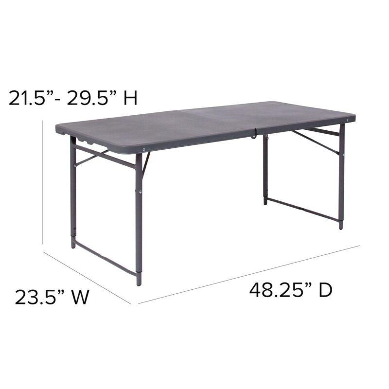 Flash Furniture Mills 4-Foot Adjustable Bi-Fold Folding Table - Image 9
