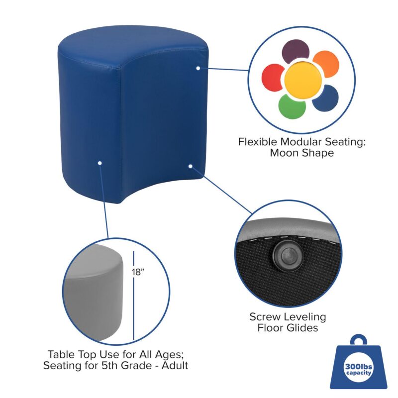 Flash Furniture Modular Crescent Ottoman - Image 3