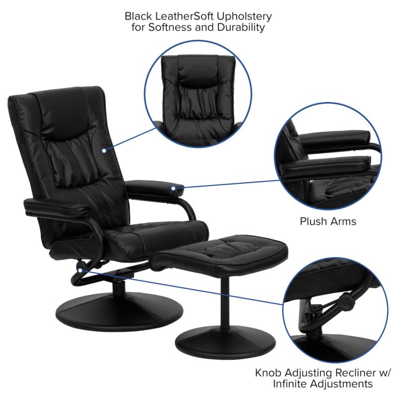 Flash Furniture Multi-Position Recliner Chair and Ottoman 2-piece Set - Image 5