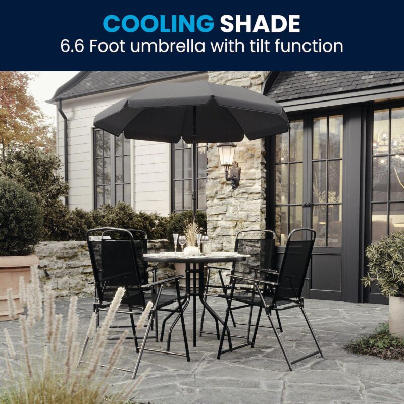 Flash Furniture Nantucket Patio Table, Chair and Umbrella 6-piece Set - Image 14