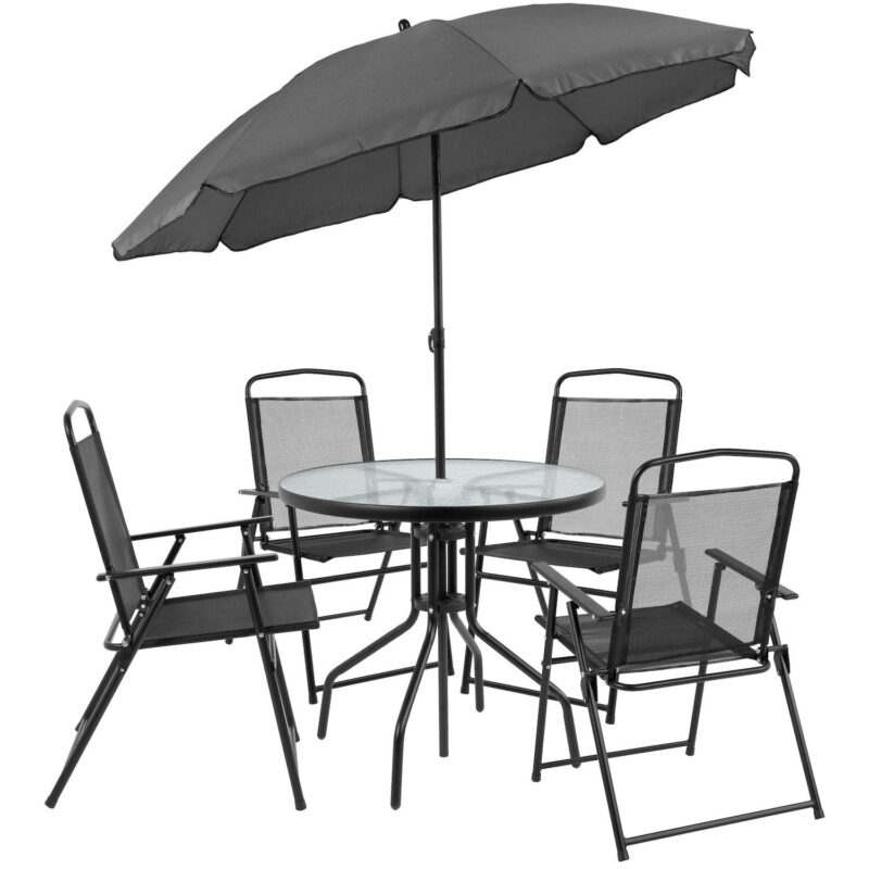 Flash Furniture Nantucket Patio Table, Chair and Umbrella 6-piece Set - Image 12