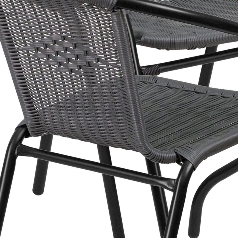 Flash Furniture Rattan Round Patio Table and Chair 5-piece Set - Image 3