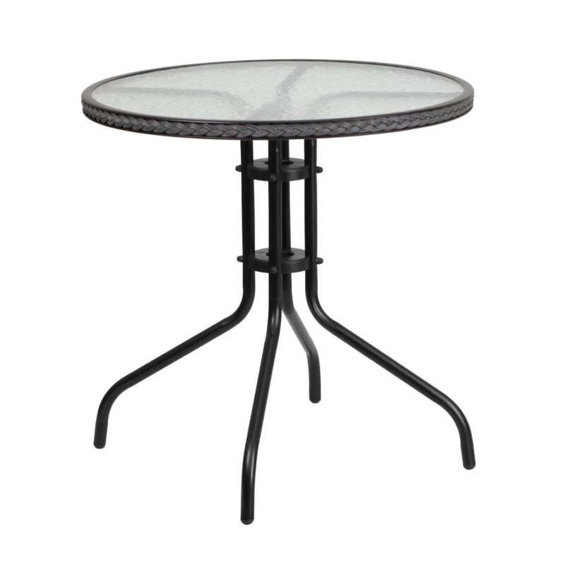 Flash Furniture Rattan Round Patio Table and Chair 5-piece Set - Image 4