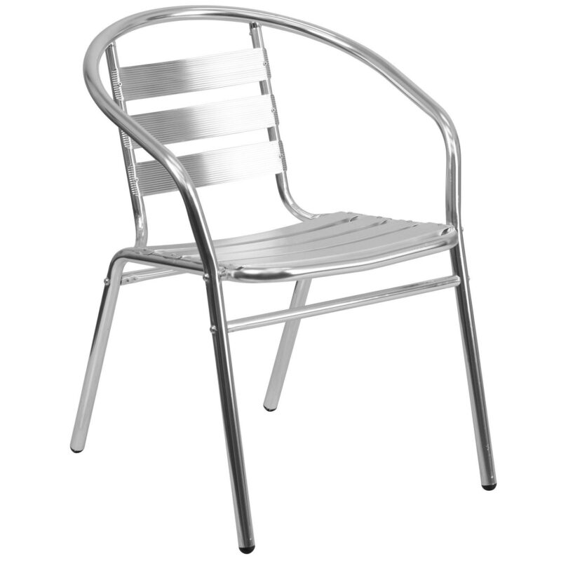 Flash Furniture Round Indoor / Outdoor Bistro Table and Slatted Chair 3-piece Set - Image 4