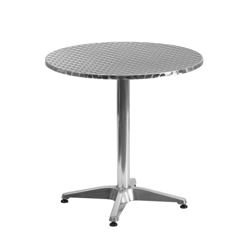 Flash Furniture Round Indoor / Outdoor Bistro Table and Slatted Chair 3-piece Set - Image 3